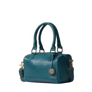 Wanderers Travel Co. Turin Crossbody Satchel  Teal Leather Convertible Crossbody